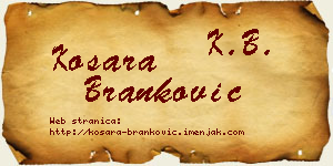 Kosara Branković vizit kartica